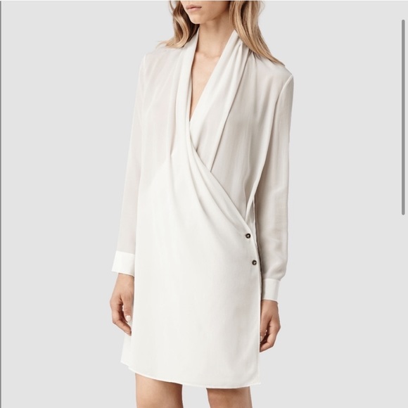 All Saints Silk Shirt Dress - Picture 3 of 3